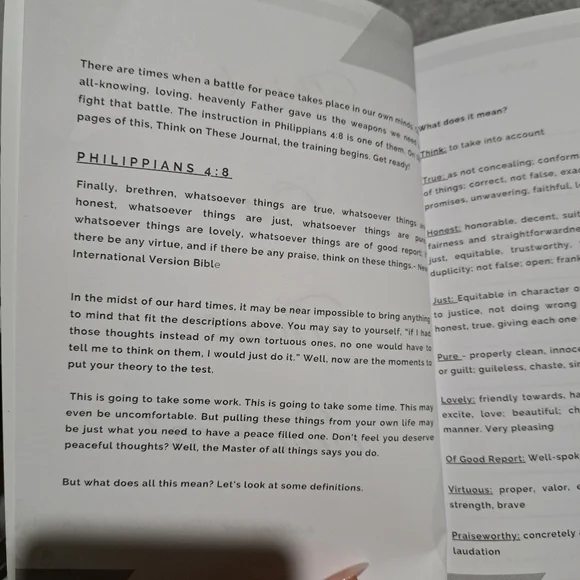 NWT Think on These Journal: Walking out Phillipians 4:8 - Picture 5 of 8